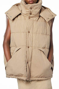 Doudoune sans manches oversize - Beige