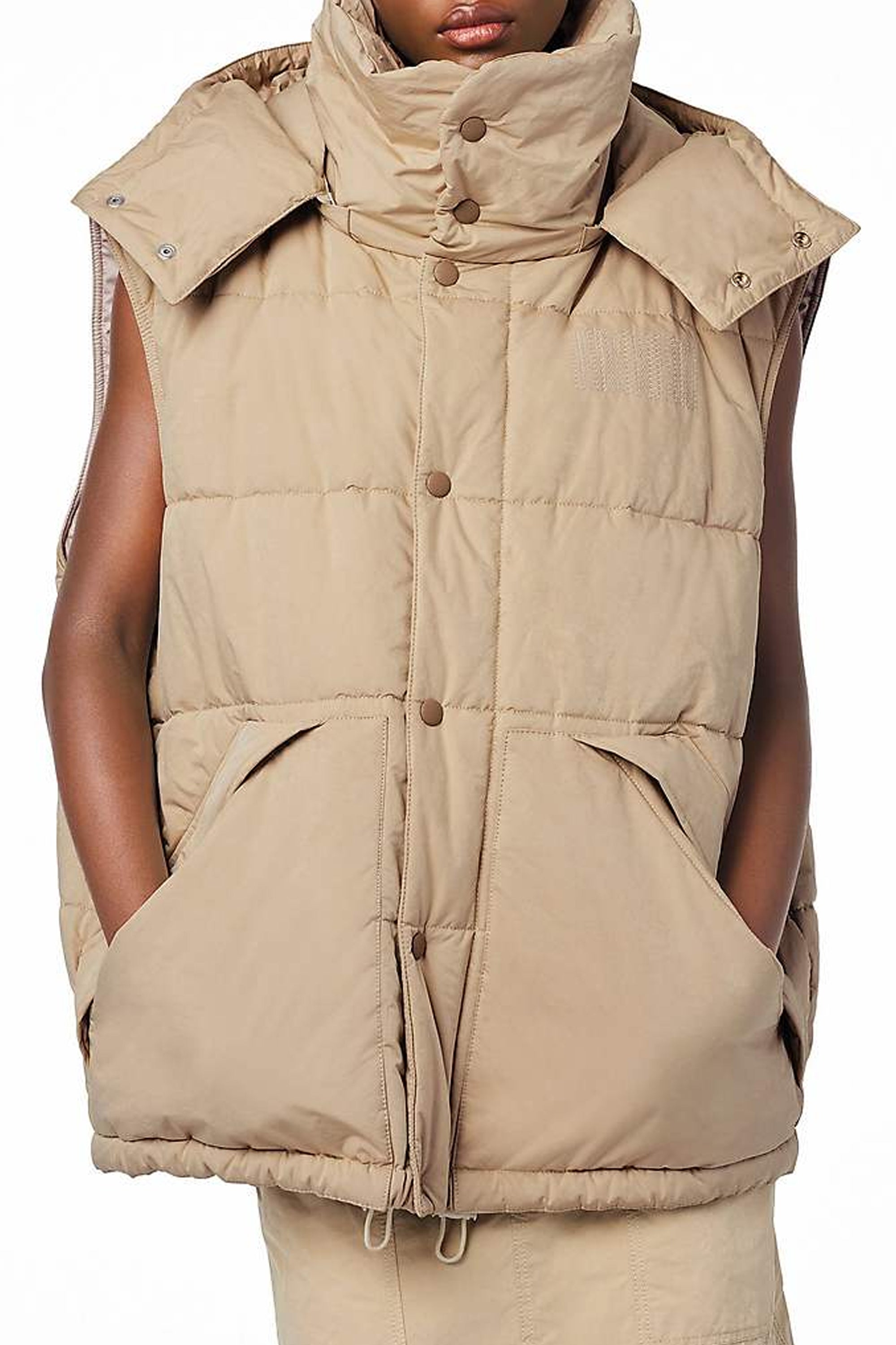 Doudoune sans manches oversize - Beige