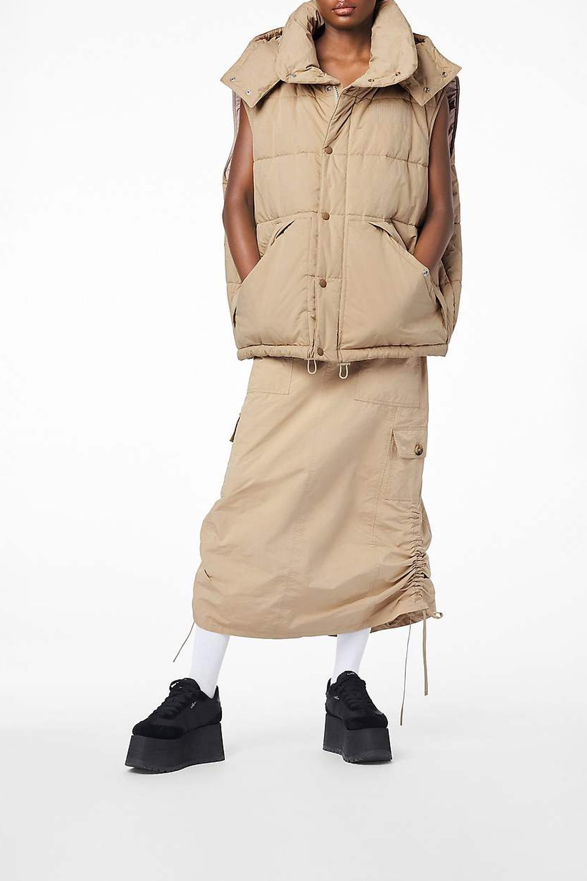 Doudoune sans manches oversize - Beige