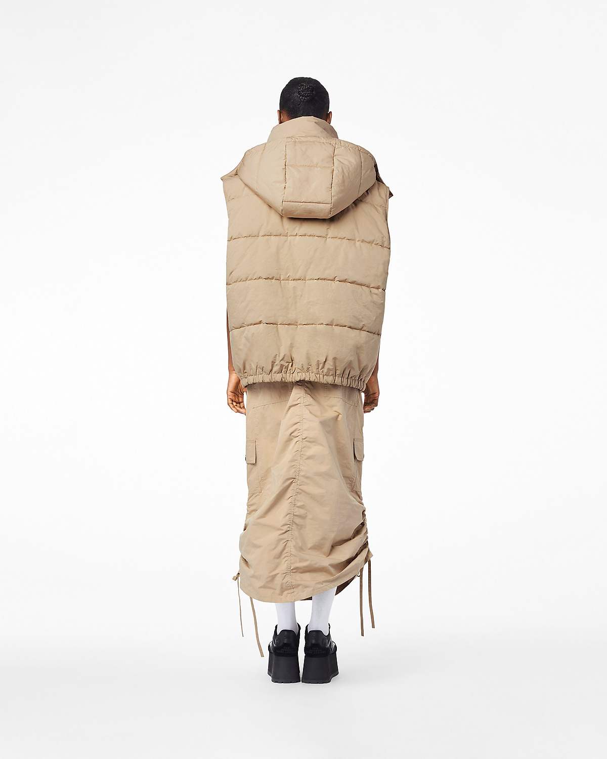 Doudoune sans manches oversize - Beige