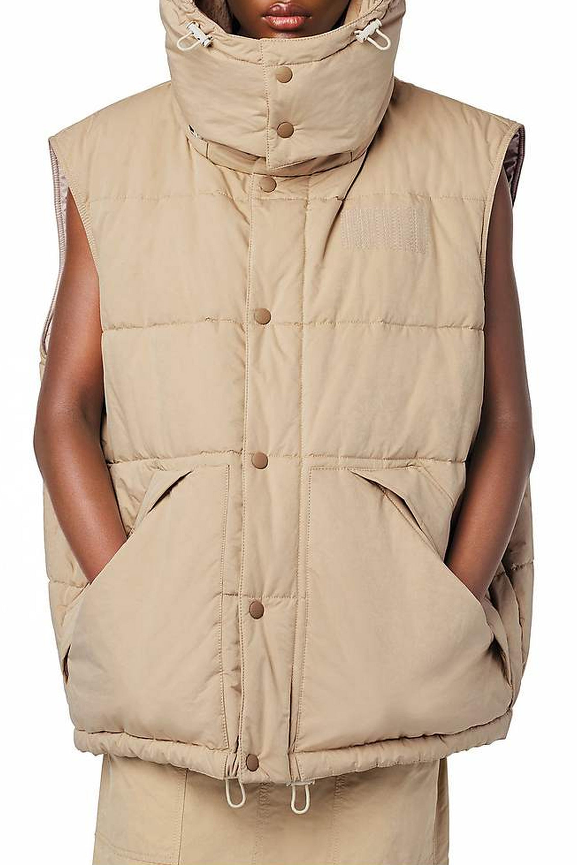 Doudoune sans manches oversize - Beige