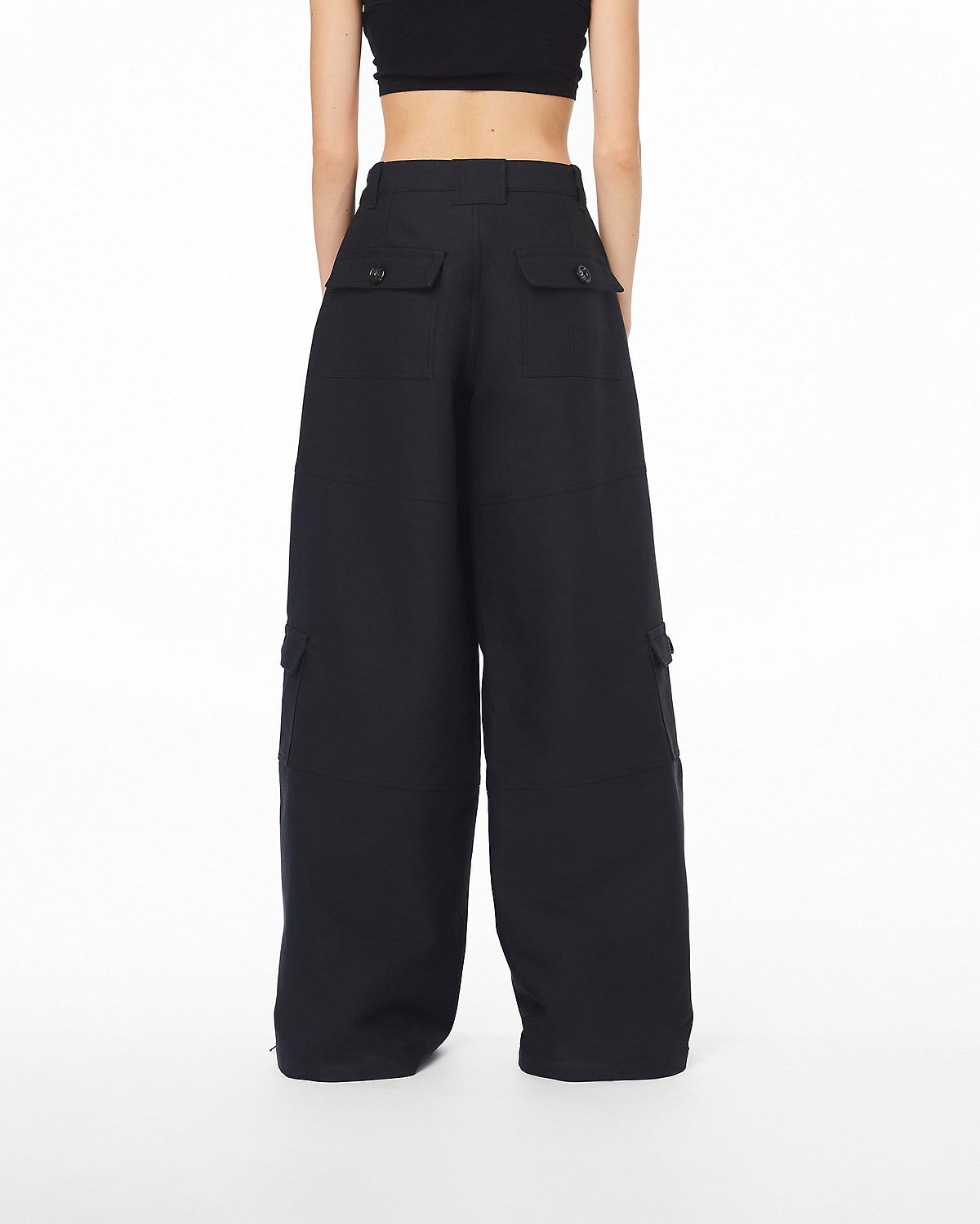 Pantalon cargo décontracté à ourlets zippés - Black