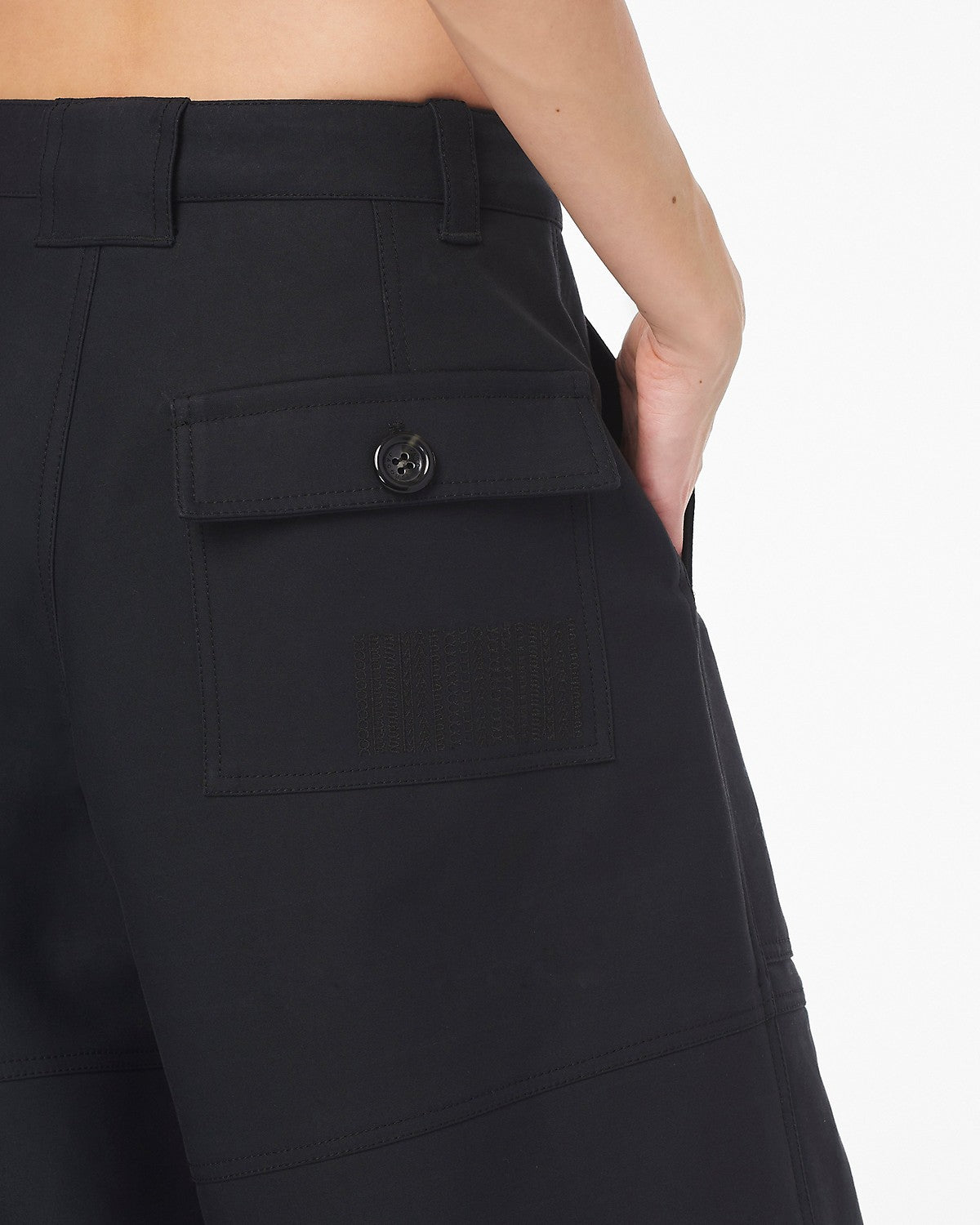 Pantalon cargo décontracté à ourlets zippés - Black