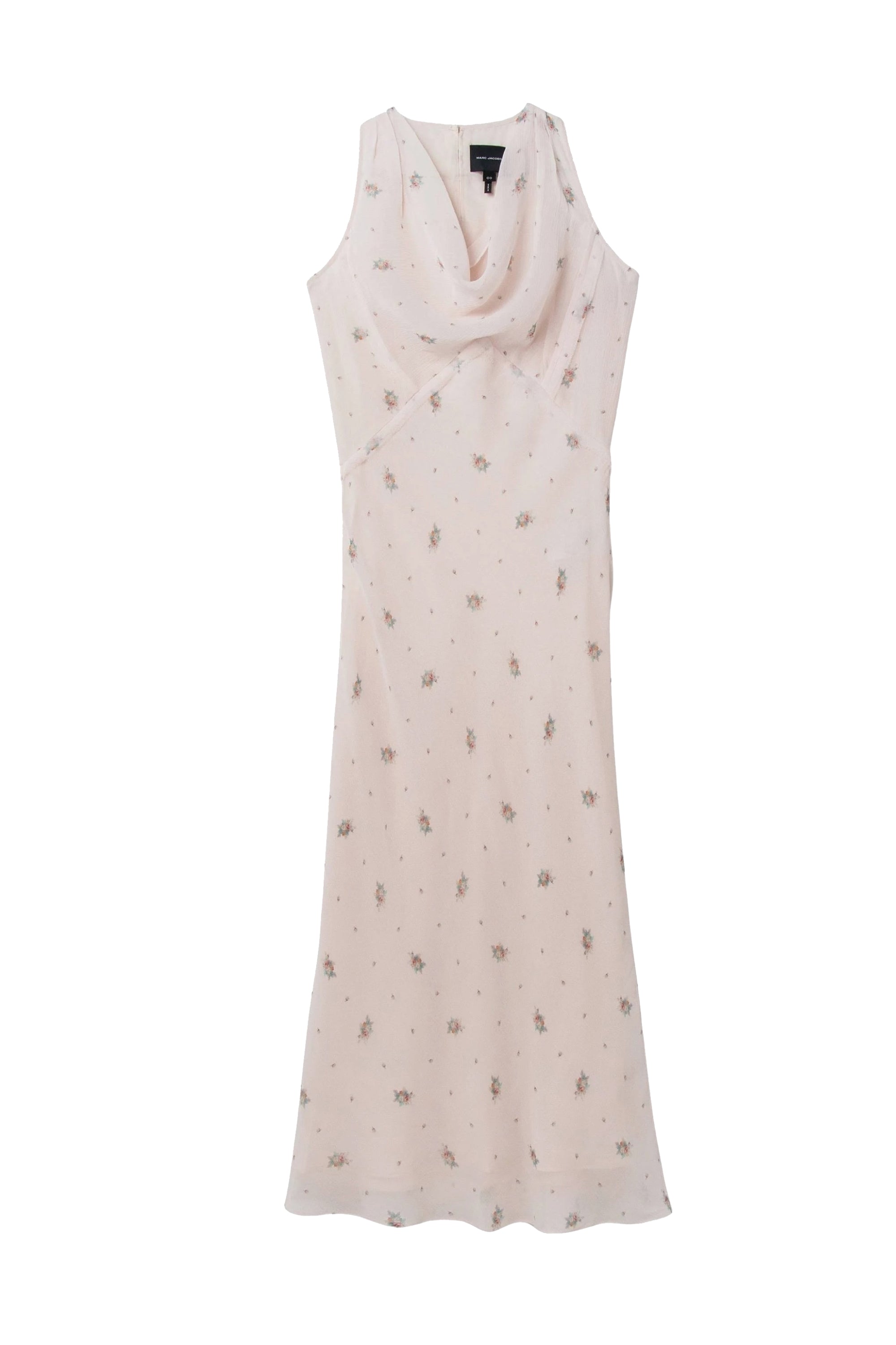 Robe à col bénitier et dos nu en soie - Silver & White