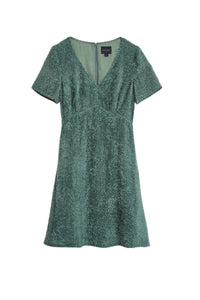 Robe courte à col V et manches courtes - Evergreen