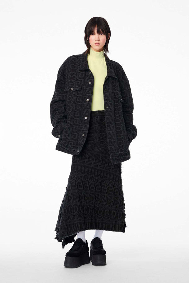 Jupe Monorgramme en denim - Black