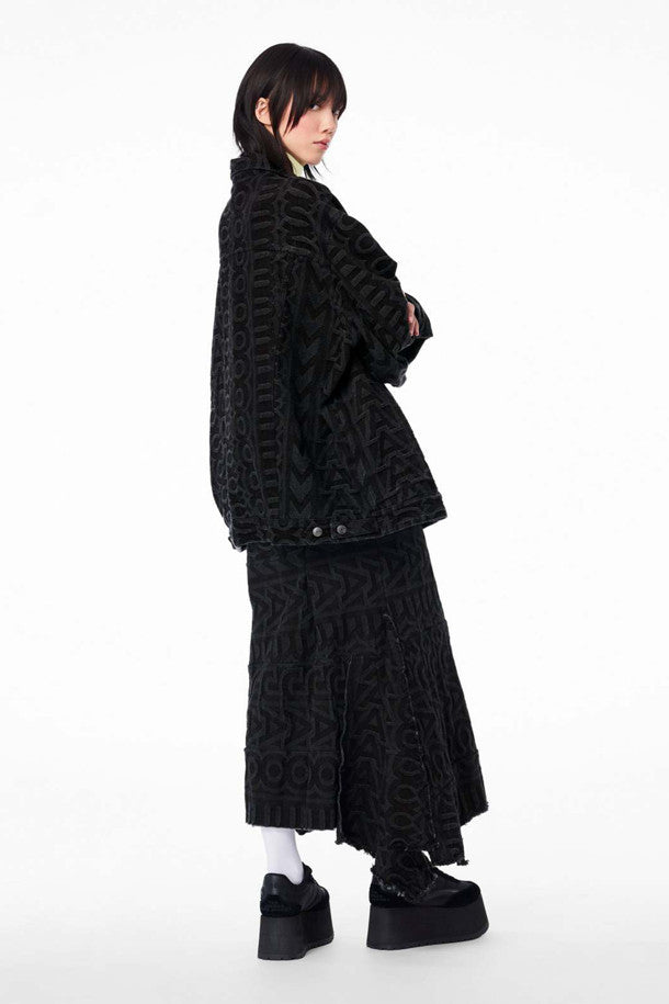 Jupe Monorgramme en denim - Black