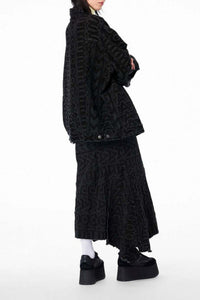 Jupe Monogram asymétrique en denim - Black