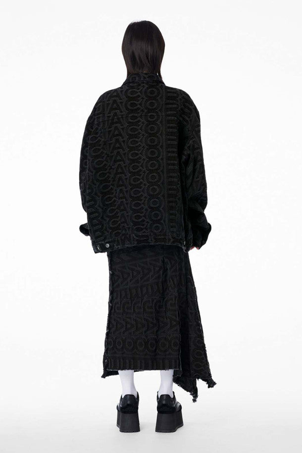 Jupe Monorgramme en denim - Black