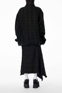Jupe Monogram asymétrique en denim - Black