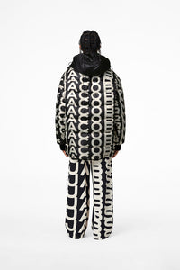 Doudoune Monogram à capuche matelassée - Black & Ivory