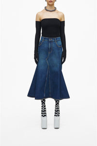 12 / DJV /120€ /2qty-0 /ST 0% /12 TROCA 165€   Jupe midi en denim - Future Indigo