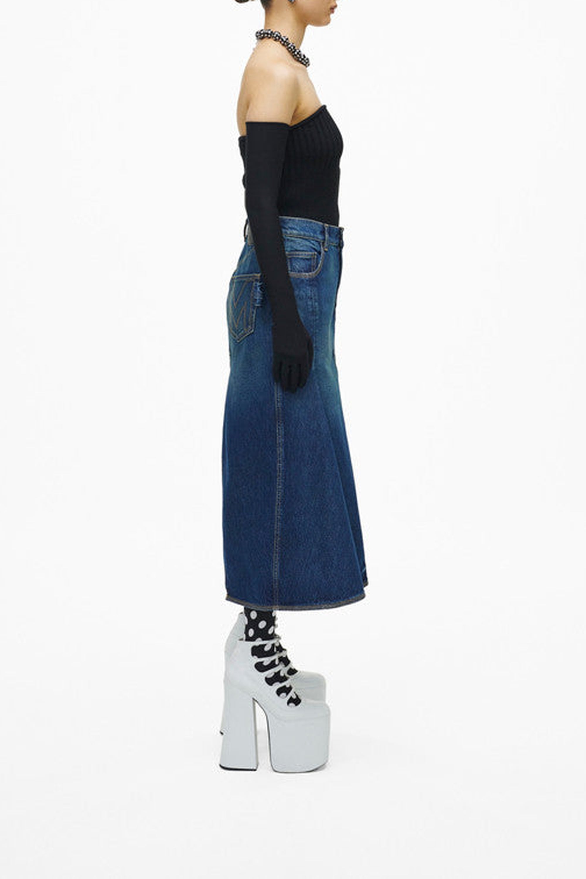 12 / DJV /120€ /2qty-0 /ST 0% /12 TROCA 165€   Jupe midi en denim - Future Indigo