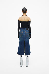 12 / DJV /120€ /2qty-0 /ST 0% /12 TROCA 165€   Jupe midi en denim - Future Indigo