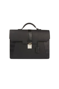 Porte-documents en cuir - Noir