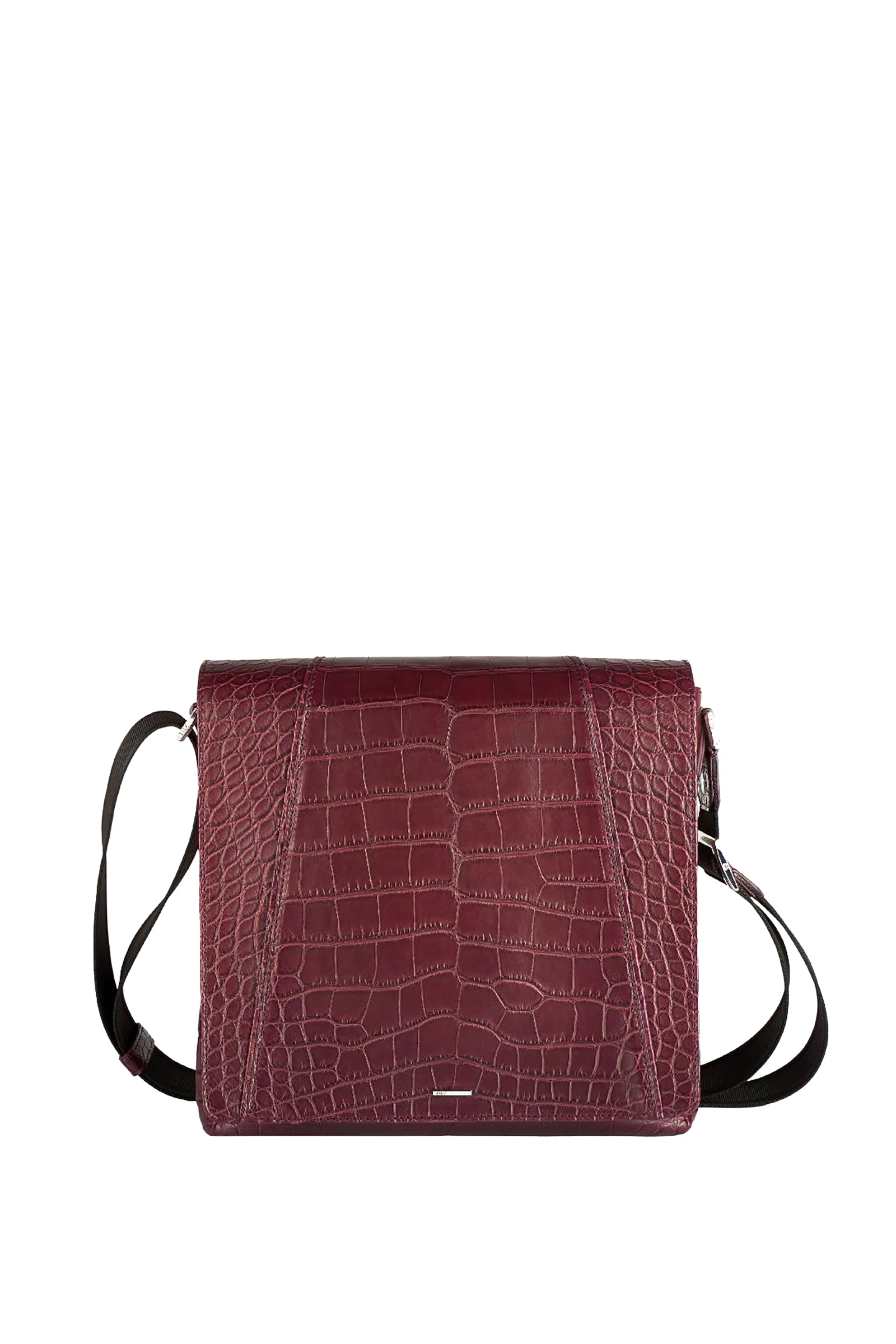 Sacoche texturée en cuir exotique - Bordeaux