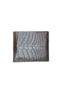 Portefeuille gaufré en cuir exotique - Marron