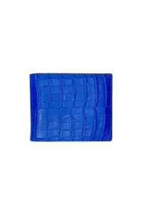 Porte-cartes gaufré en cuir exotique - Bleu
