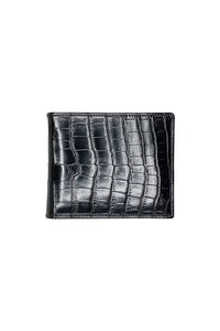 Portefeuille gaufré en cuir exotique - Noir