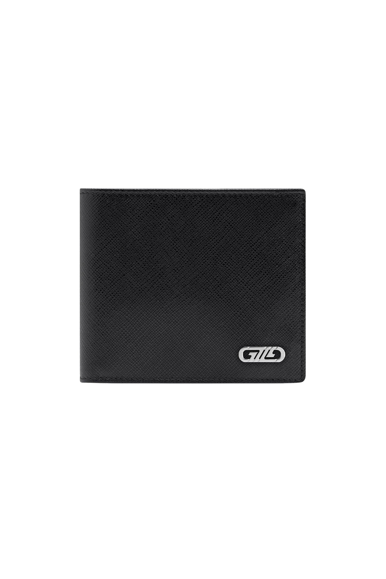 Portefeuille à motif en cuir - Noir