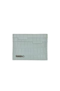 Porte-cartes gaufré en cuir exotique - Blanc