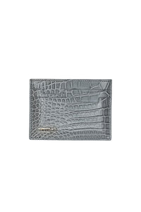Porte-cartes en cuir exotique - Gris