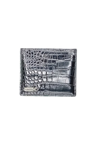 Porte-cartes texturé en cuir exotique - Noir