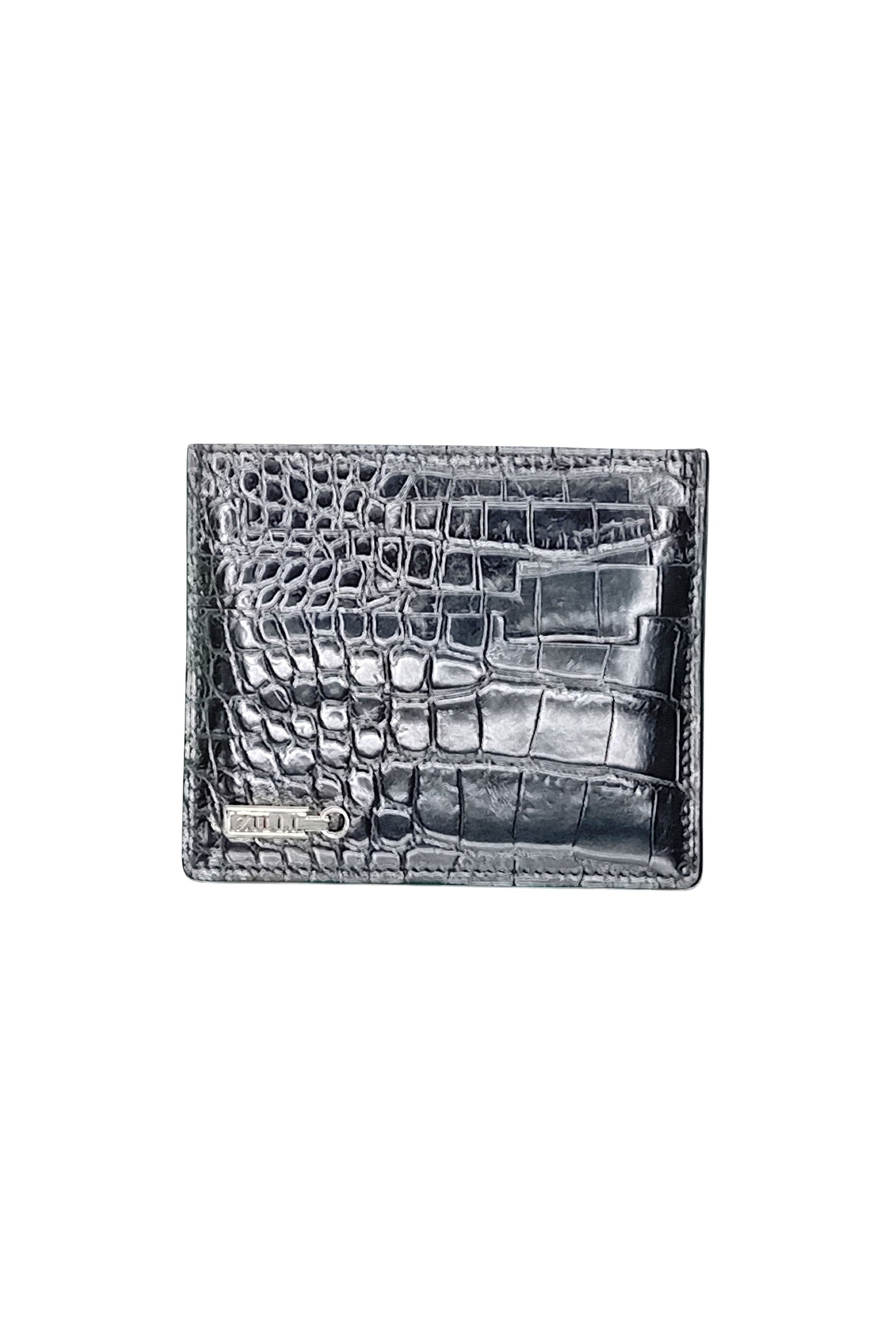 Porte-cartes texturé en cuir exotique - Noir