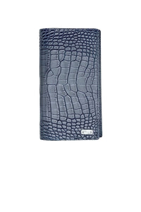 Portefeuille à plaque en cuir exotique - Bleu