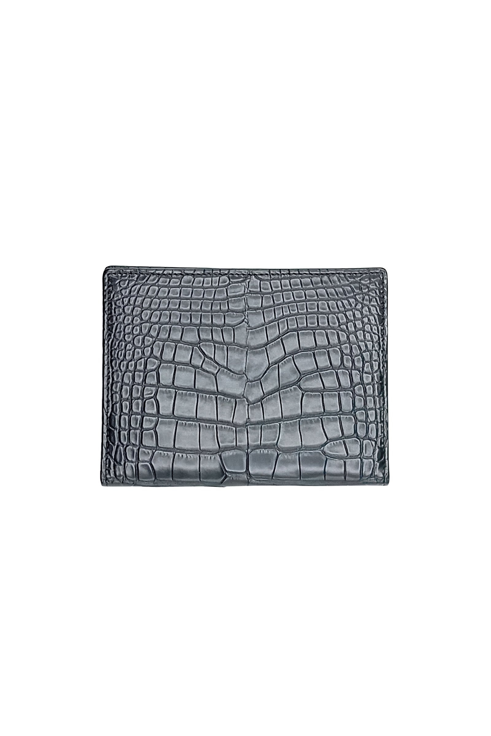 Porte-documents gaufré en cuir exotique - Gris