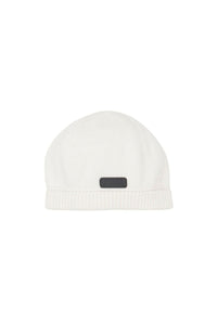 Bonnet à maille côtelée en laine - Blanc