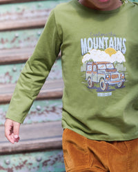 Cotton ‘Taxi’ T-shirt - Officer’s Green