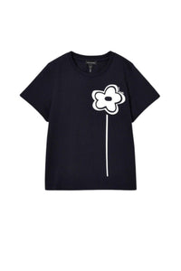 T-shirt Daisy avec fleur - Black