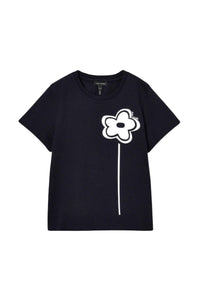 T-shirt Daisy avec fleur - Black