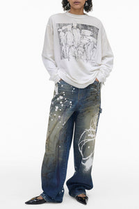 T-shirt à manches longues oversize Futura - Dirty White