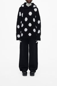 Sweat à capuche en laine - Black & White