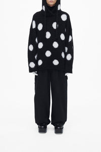 Sweat à capuche en laine - Black & White