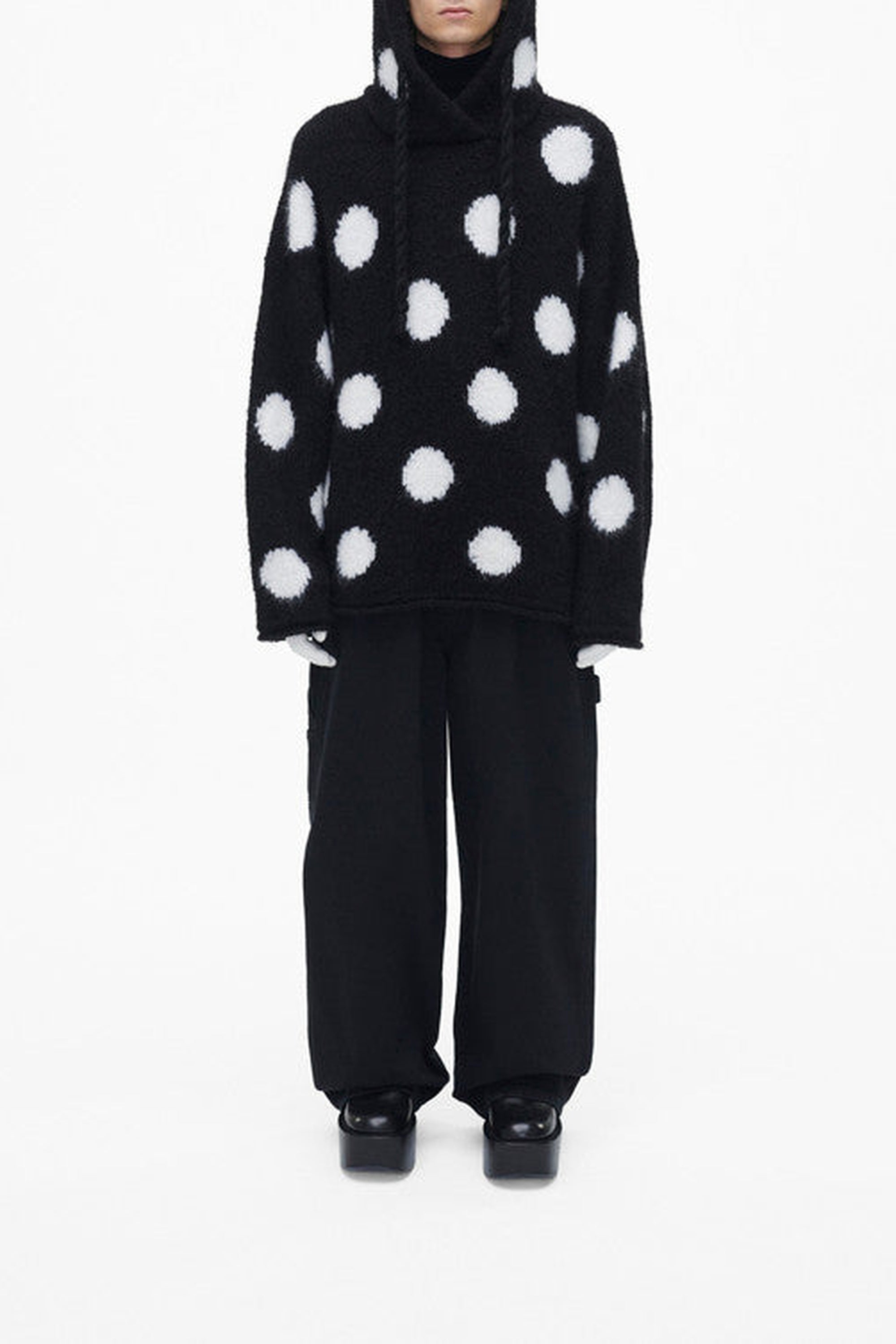 Sweat à capuche en laine - Black & White