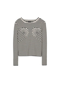 Pull Seamed up rayé en maille - Black & White