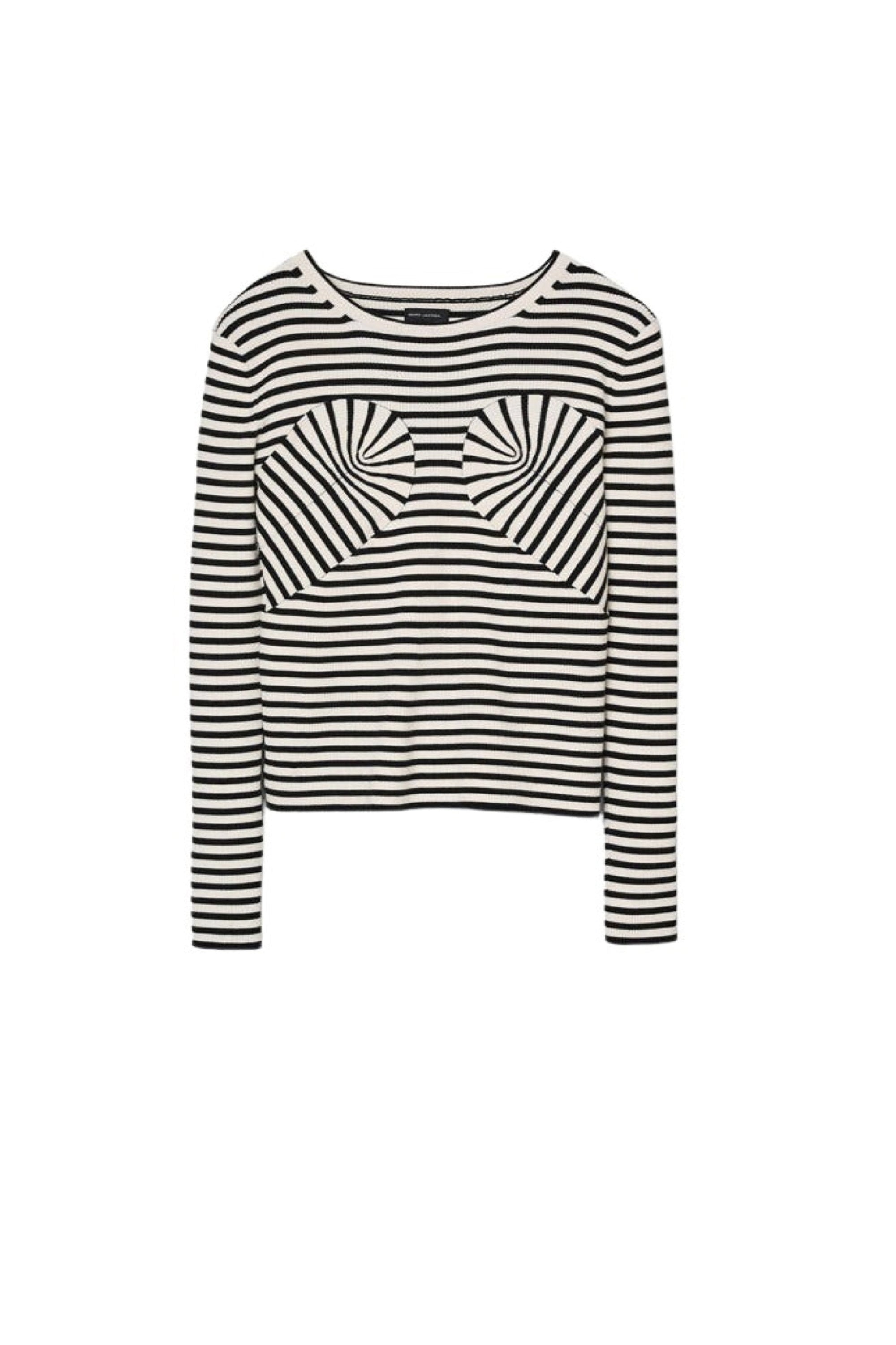 Pull Seamed up rayé en maille - Black & White
