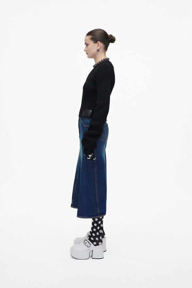 Pull court ras du cou en laine - Black