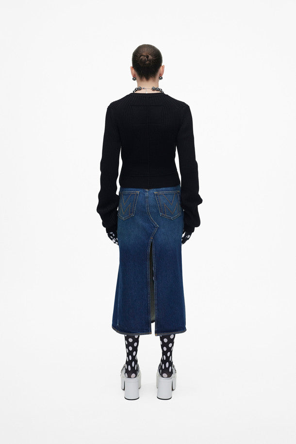 Pull court ras du cou en laine - Black