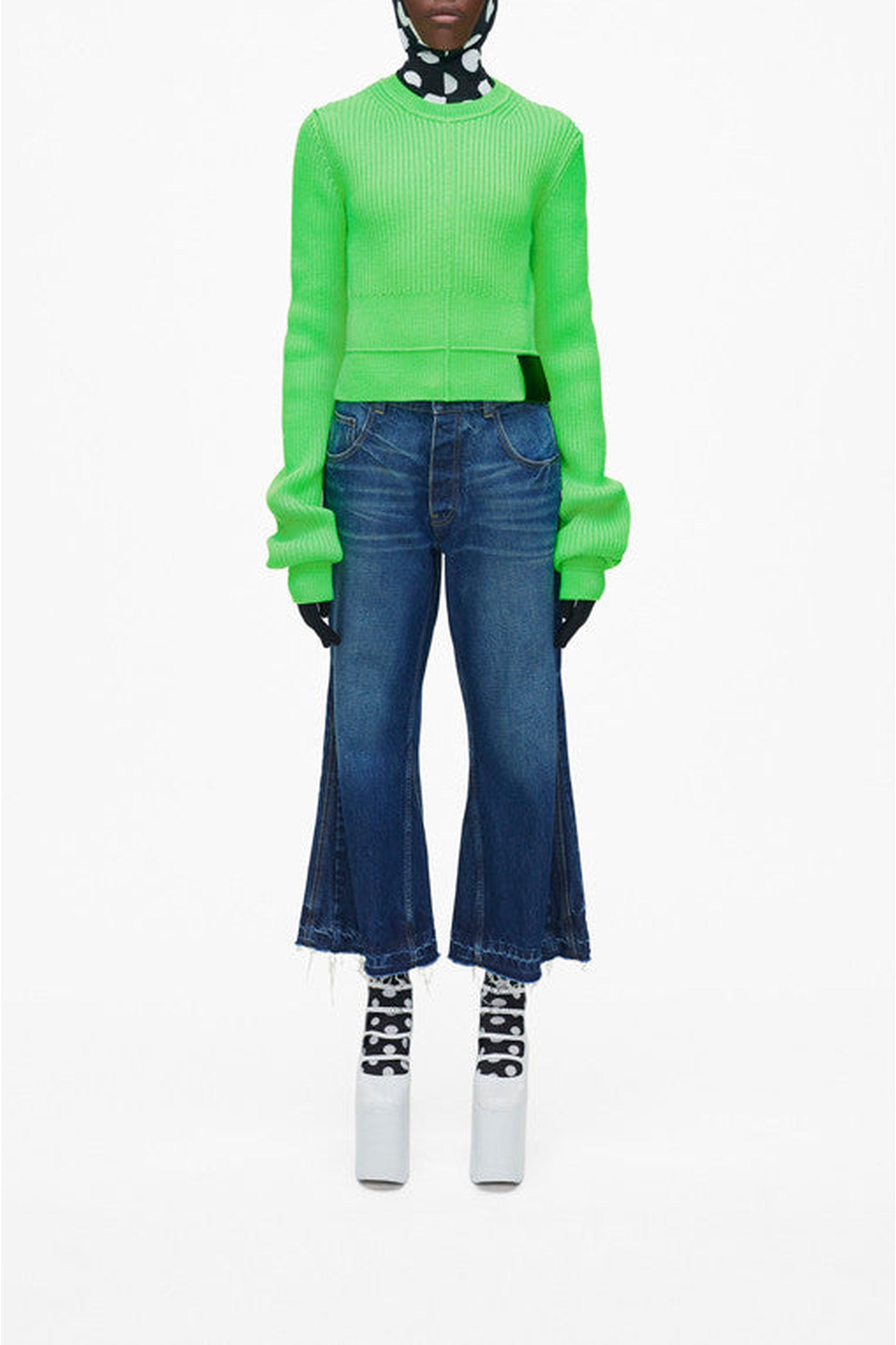 Pull court ras du cou en laine - Apple