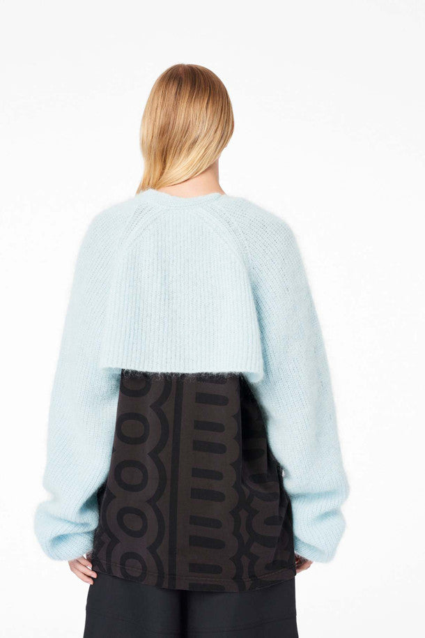 Cardigan à manches longues en laine - Bleu