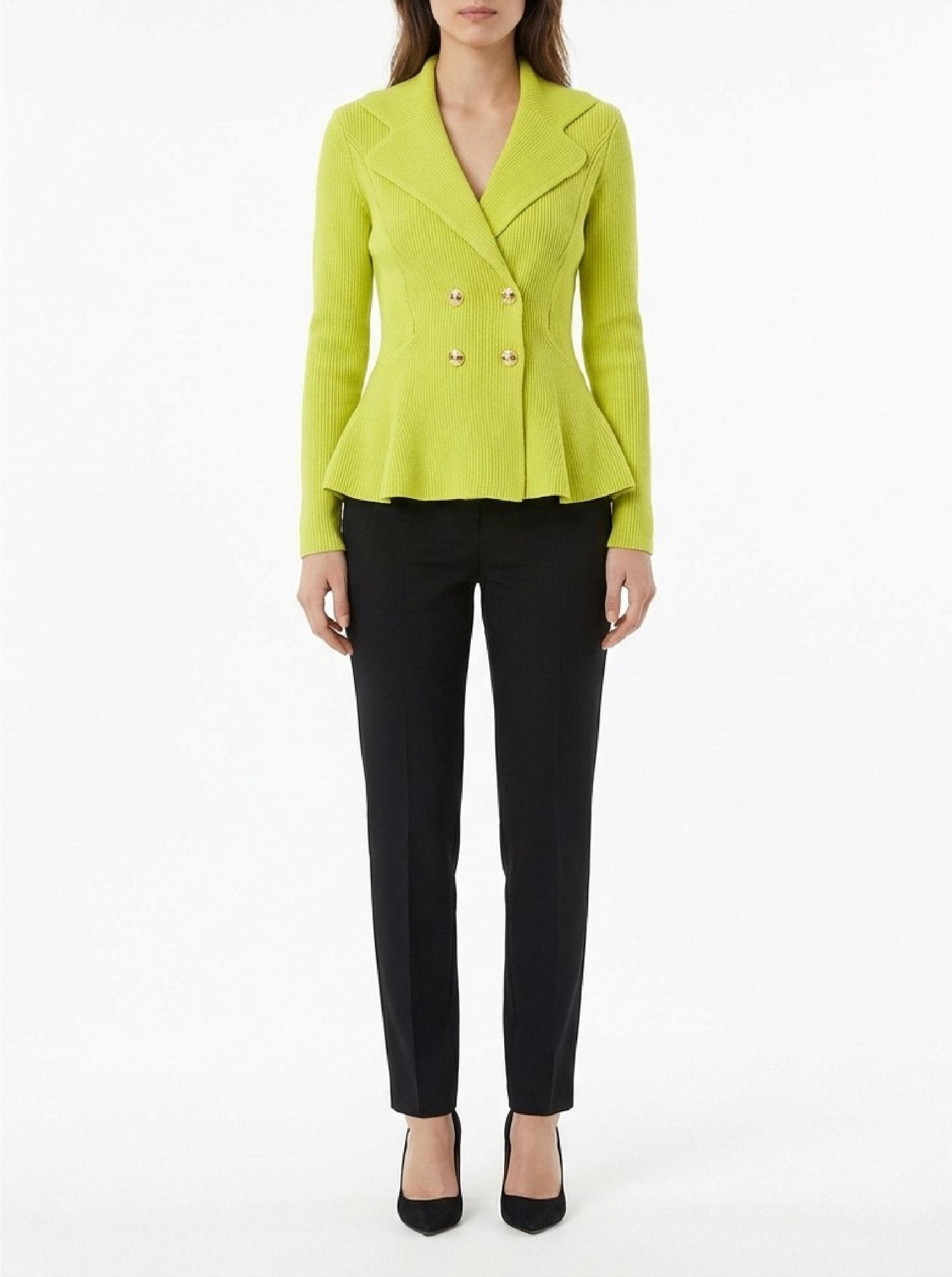 Blazer à double boutonnage en maille - Lime