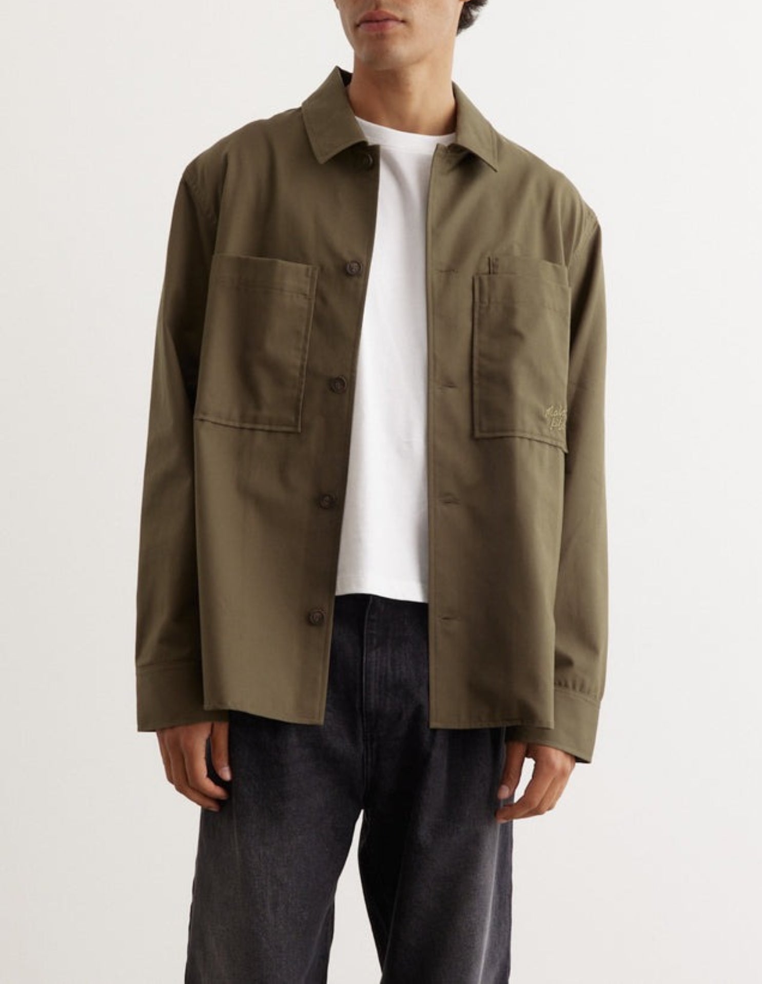Surchemise à poches avec broderie - Military Green