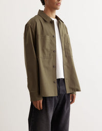 Surchemise à poches avec broderie - Military Green