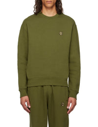 Sweatshirt Bold Fox Head avec écusson - Military Green