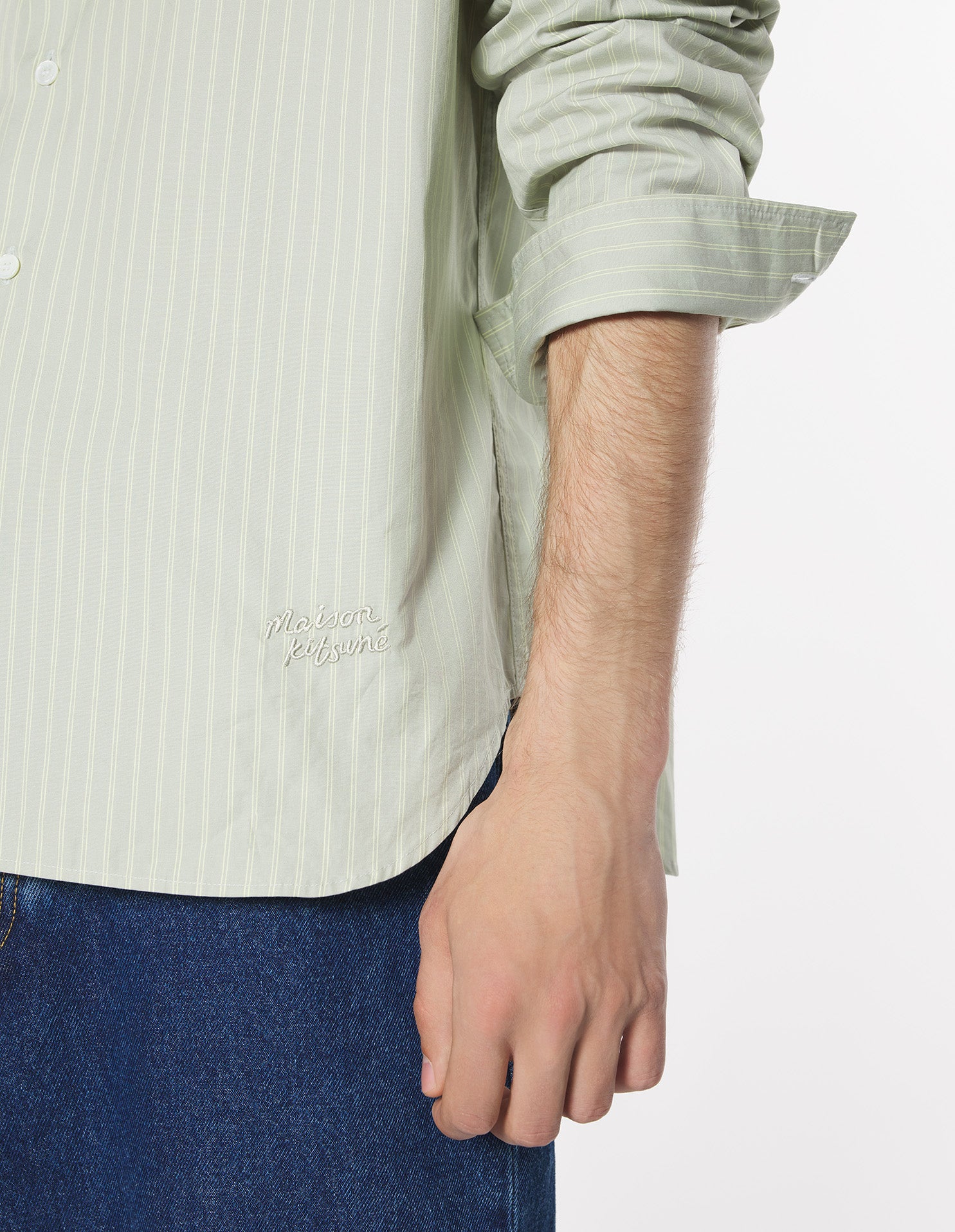 Maison Kitsuné Handwriting Relaxed Shirt - Sea Foam