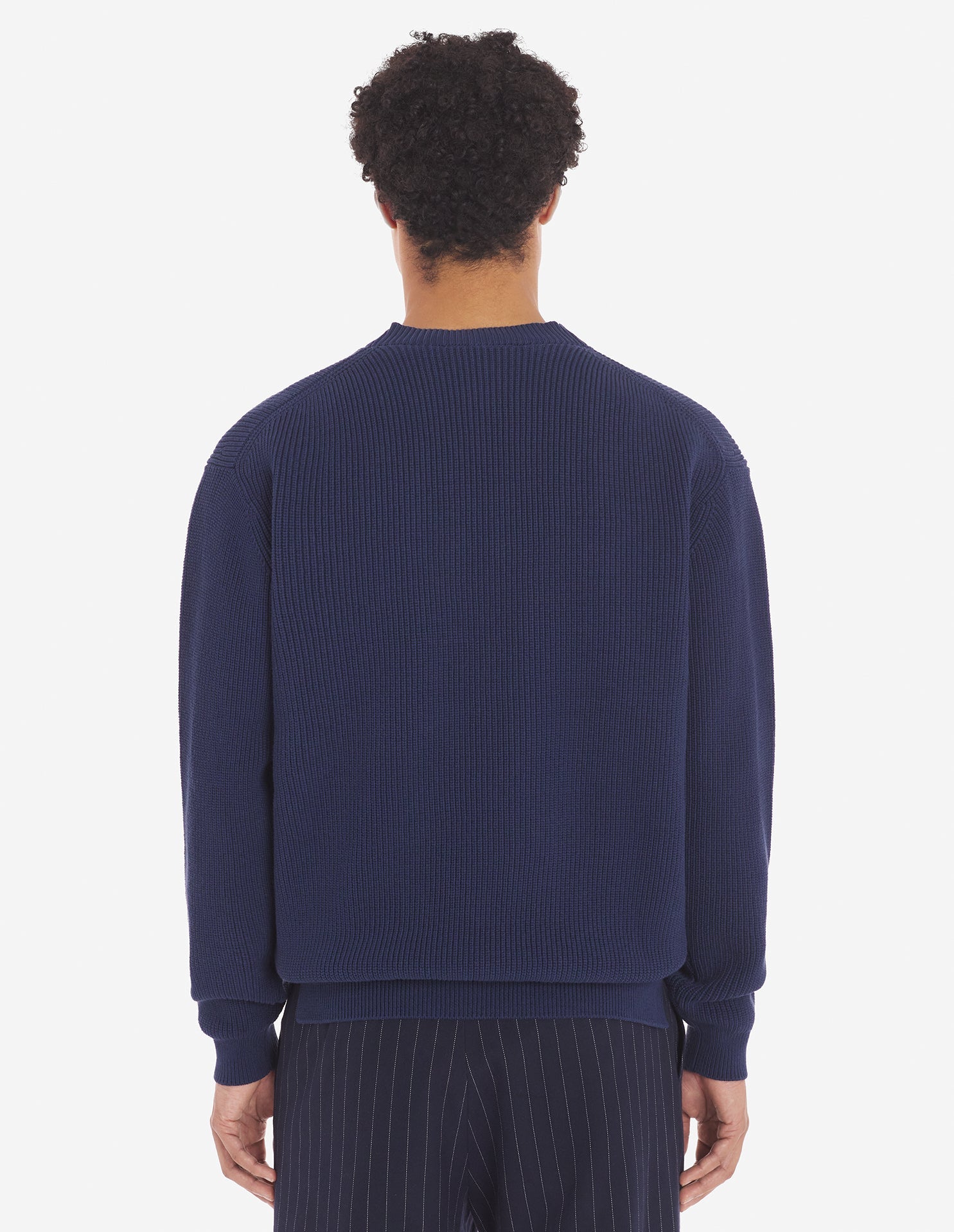Cardigan Bold Fox Head à col V côtelé - Ink Blue